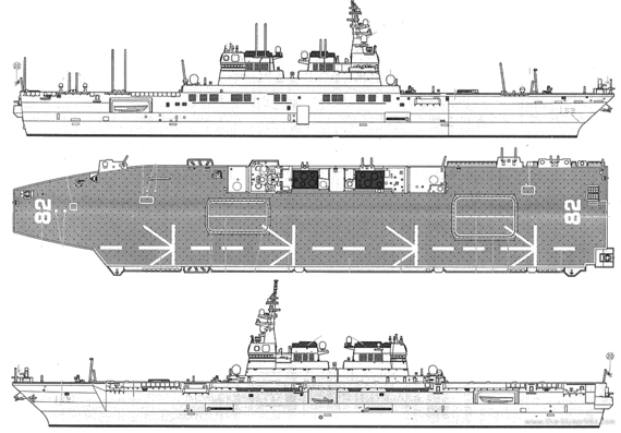 Корабль JMSDF Ise [Helicopter Carrier] - чертежи, габариты, рисунки